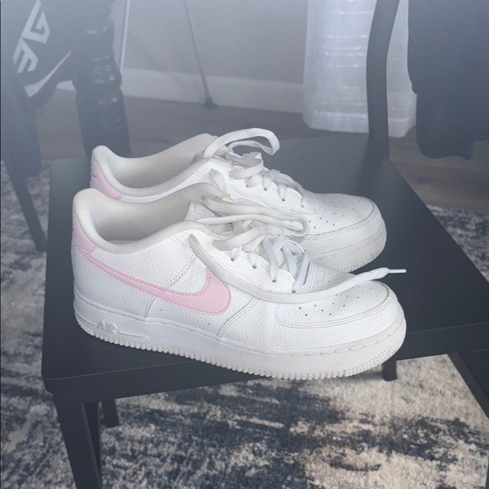 Nike Air Force 1 White and Pink Shoes